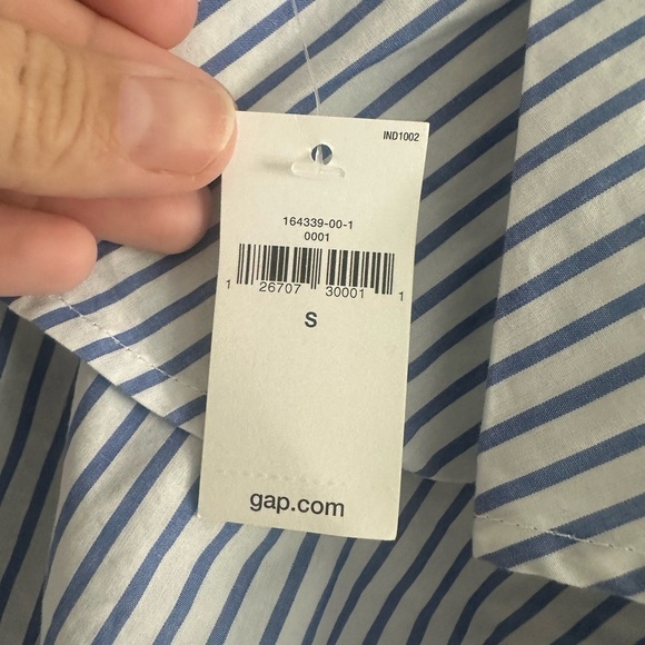 GAP Asymmetrical Ruffled Blue and White Blouse - Picture 3 of 5